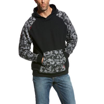 Ariat FR DuraStretch Patriot - Hoodie Zwart / Camo Heren - 12752-374